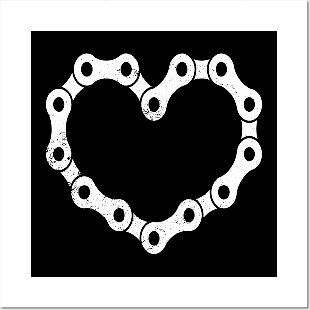 Bike Chain Heart Heartshaped Funny Wall Art by SzarlottaDesigns